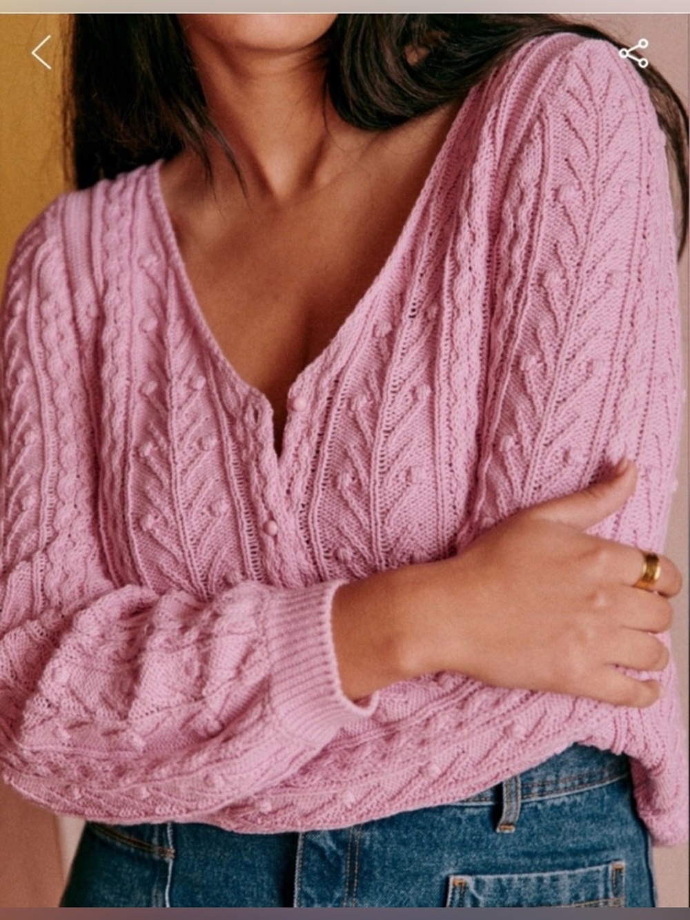 Sezane Beryl Cardigan Pastel Pink - Size L